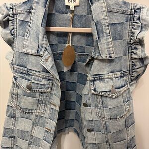 Denim Checkered Vest new